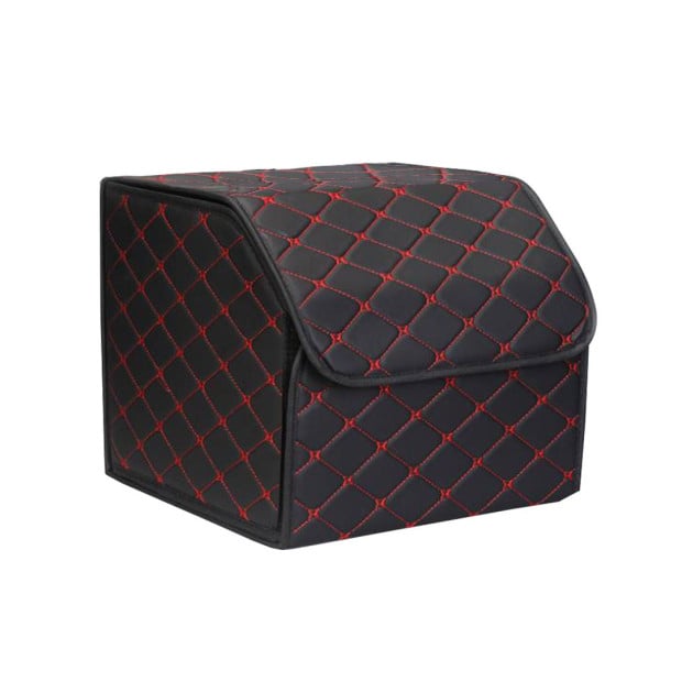 Car Boot Foldable Trunk Cargo Organizer Storage Box Black/Red Small Image 3