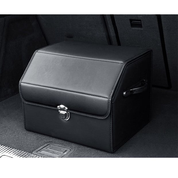 Car Boot Collapsible Trunk Cargo Storage Box With Lock Black Small Image 3