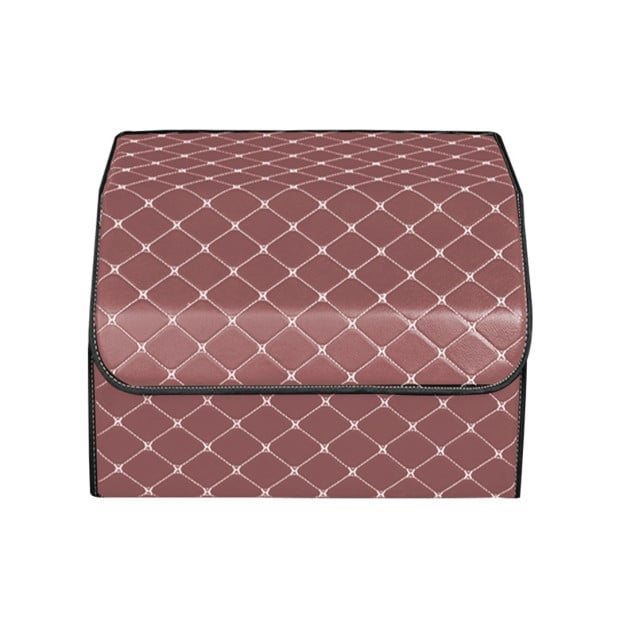 Car Boot Trunk Cargo Organizer Portable Storage Box Coffee/Gold Small Image 3