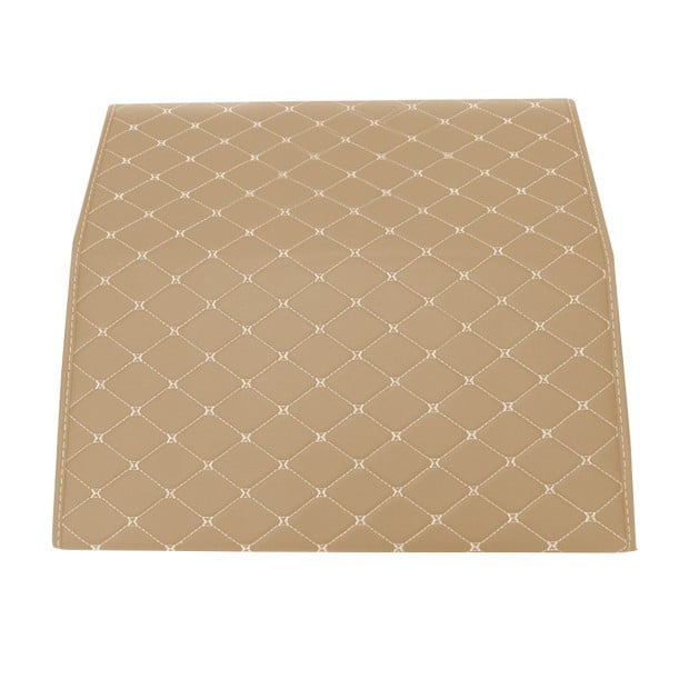 Car Boot Trunk Cargo Organizer Storage Box Beige/Gold Stitch Large Image 3