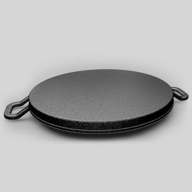 SOGA 30cm Ribbed Cast Iron Frying Pan Non-stick Coating Image 3