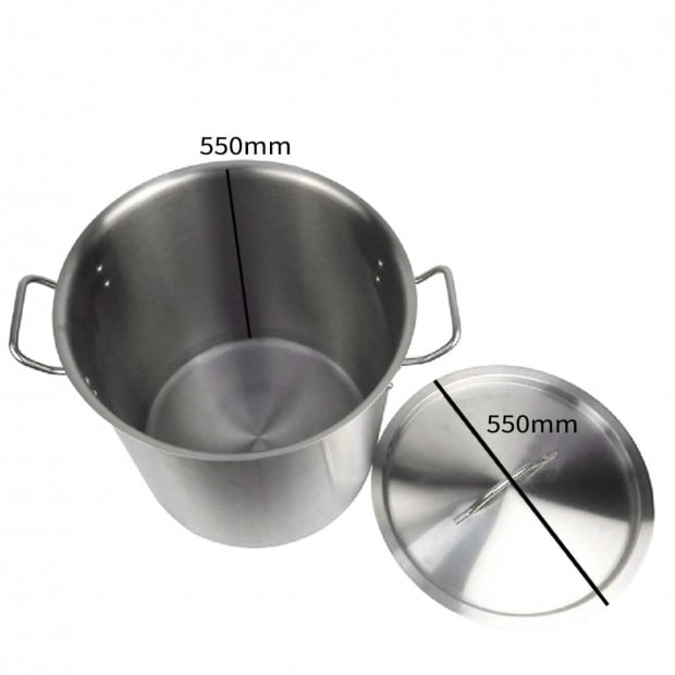 SOGA Stock Pot 130L Top Grade Thick Stainless Steel Stockpot Image 4