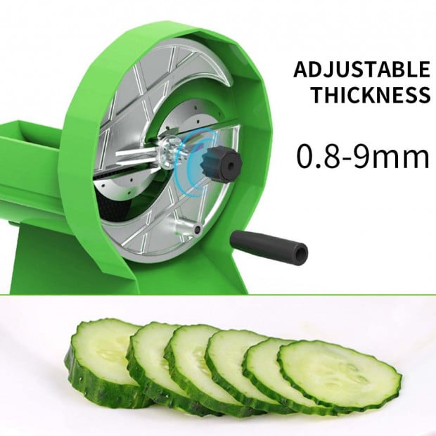 SOGA Commercial Manual Vegetable Fruit Slicer Kitchen Cutter Machine Green Image 4