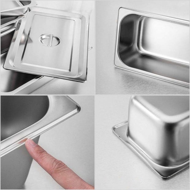 SOGA 12X Gastronorm GN Pan 1/1 GN Pan 20cm Deep Stainless Steel Tray Image 4