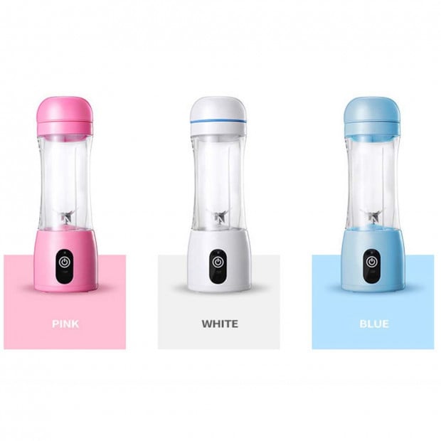 SOGA 380ml Portable USB Rechargeable Handheld Fruit Mixer Juicer Pink Image 4