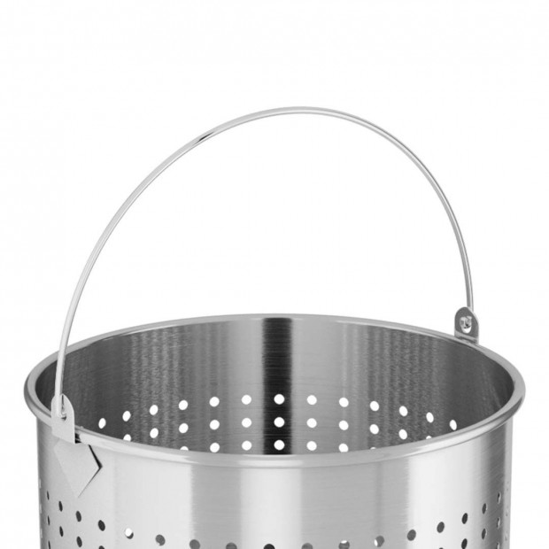 50L 18/10 Stainless Steel Perforated Stockpot Basket Pasta Strainer Image 4