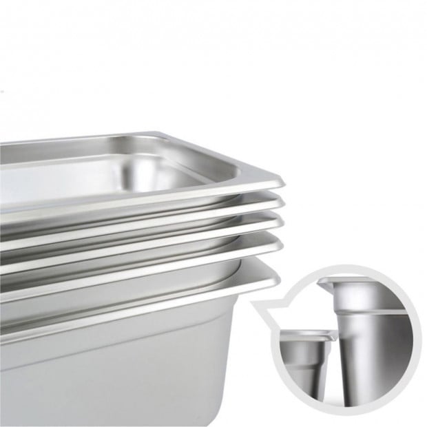 SOGA Gastronorm GN Pan 1/3 20cm Deep Stainless Steel Tray With Lid Image 4