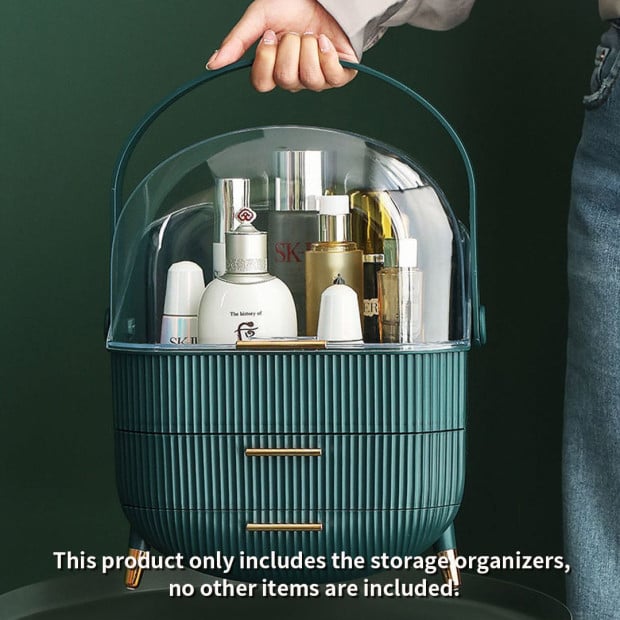 29cm Countertop Makeup Cosmetic Storage Organiser Box Green Image 4