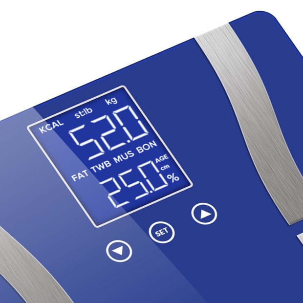 Digital Body Fat Scale Bathroom Weight Gym Glass LCD Electronic Blue Image 4