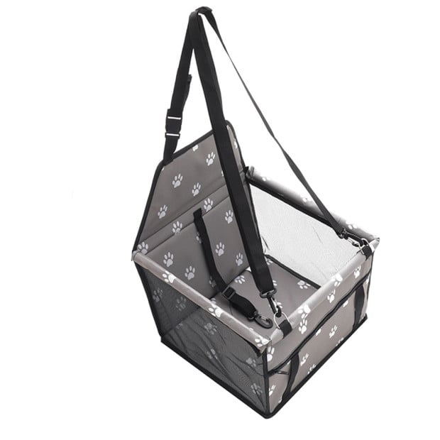 Pet Booster Car Seat Mesh Safety Travel Portable Dog Carrier Bag Grey Image 4