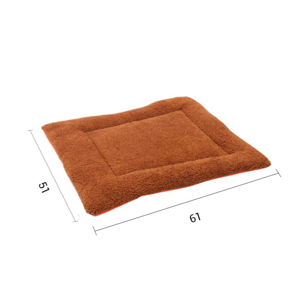 Pet Cushion Nest Cat Dog Bed Warm Plush Kennel Mat -Yellow Image 4