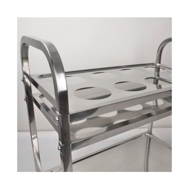 2 Tier Stainless Steel Seasoning Car Trolley Kitchen Cart Image 4