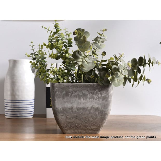 32cm Rock Grey Square Resin Plant Flower Pot Planter Cachepot Image 4