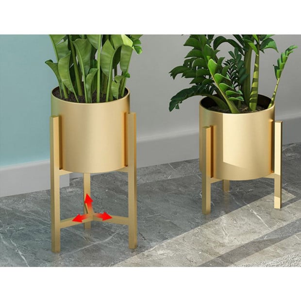 Gold Metal Plant Stand Flower Pot Holder Corner Shelving Rack 45CM Image 4