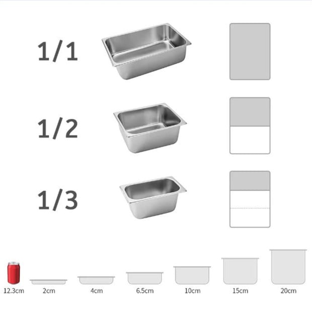 Gastronorm GN Pan Full Size 1/1 2cm Deep Stainless Steel Tray Image 4