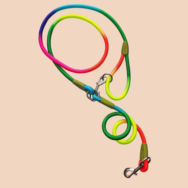 220cm Multifunction Hands-Free Rope Pet Dog Puppy Leash Rainbow Image 4
