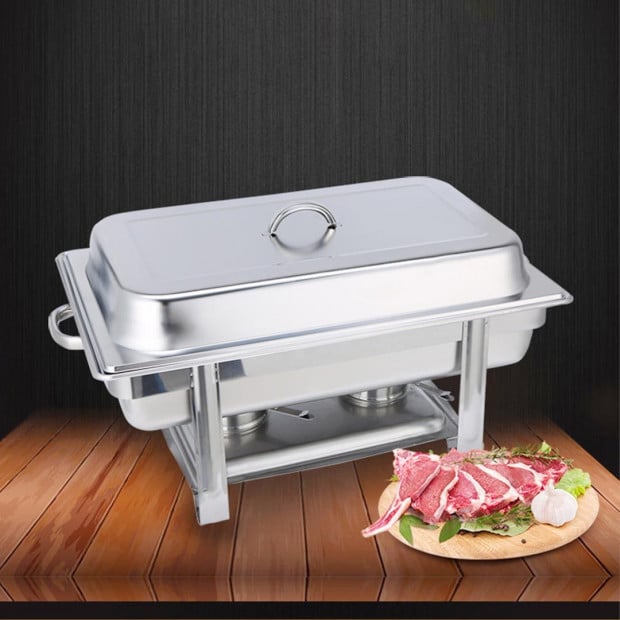 SOGA Double Tray Stainless Steel Chafing Catering Dish Food Warmer Image 4