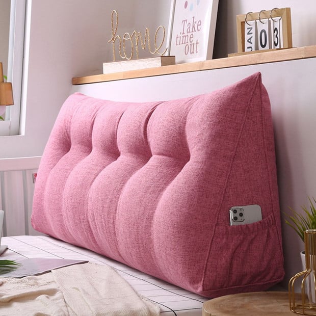 120cm Pink Triangular Wedge Bed Pillow Backrest Tatami Cushion Image 4