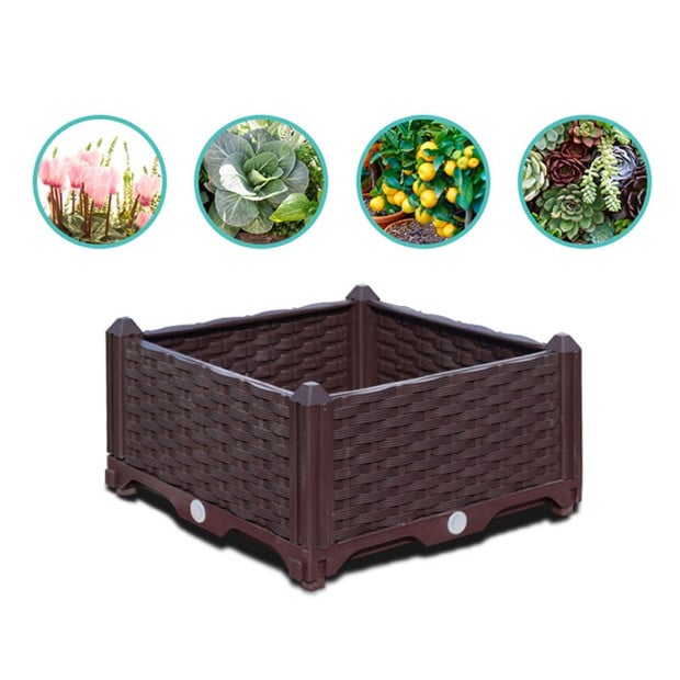 200cm Raised Planter Box Vegetable Outdoor Plastic Plants Garden Bed Image 4