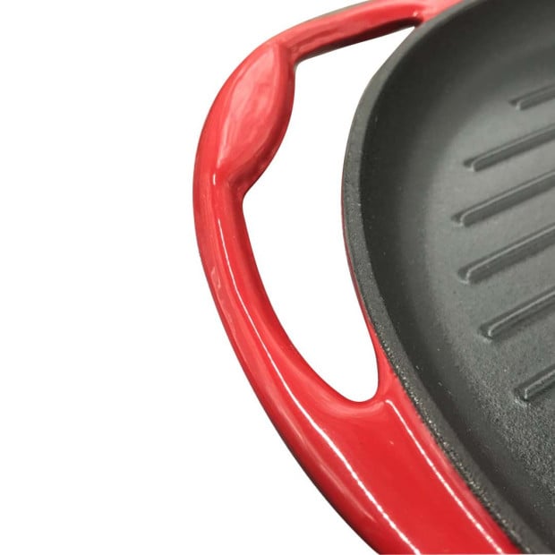 Enamel Porcelain 26cm Cast Iron Frying Pan Skillet Non-stick Coating Image 4