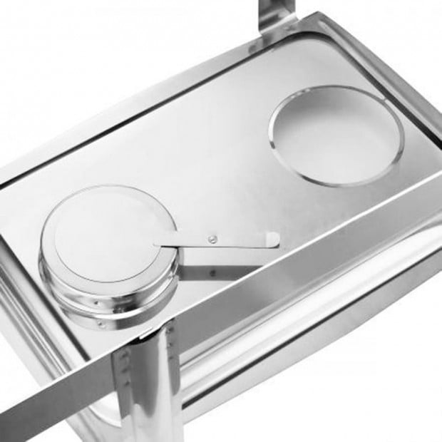 SOGA 2*4.5L Stainless Steel Roll Top Chafing Dual Trays Food Warmer Image 4