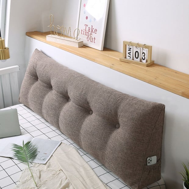180cm Coffee Triangular Wedge Bed Pillow Backrest Tatami Cushion Image 4
