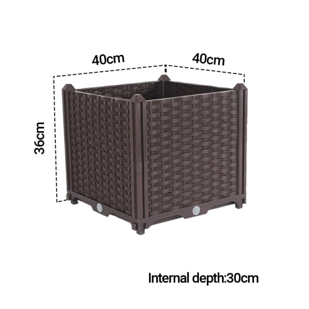 40cm Raised Planter Box Flower Outdoor Plastic Plants Garden Bed Image 4