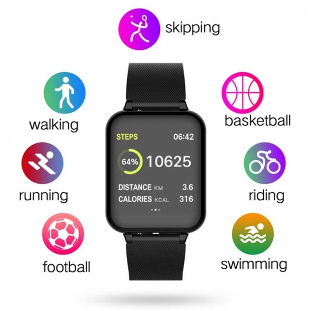 SOGA Waterproof Fitness Smart Wrist Watch Heart Rate Tracker White Image 5