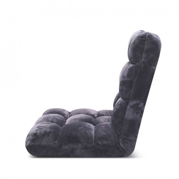 SOGA Floor Recliner Folding Lounge Sofa Couch Folding Chair Grey Image 5