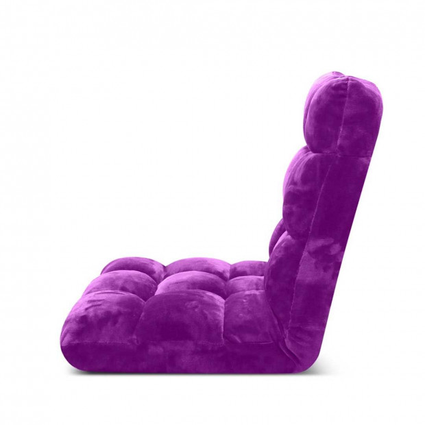 SOGA Floor Recliner Folding Lounge Sofa Couch Folding Chair Purple Image 5