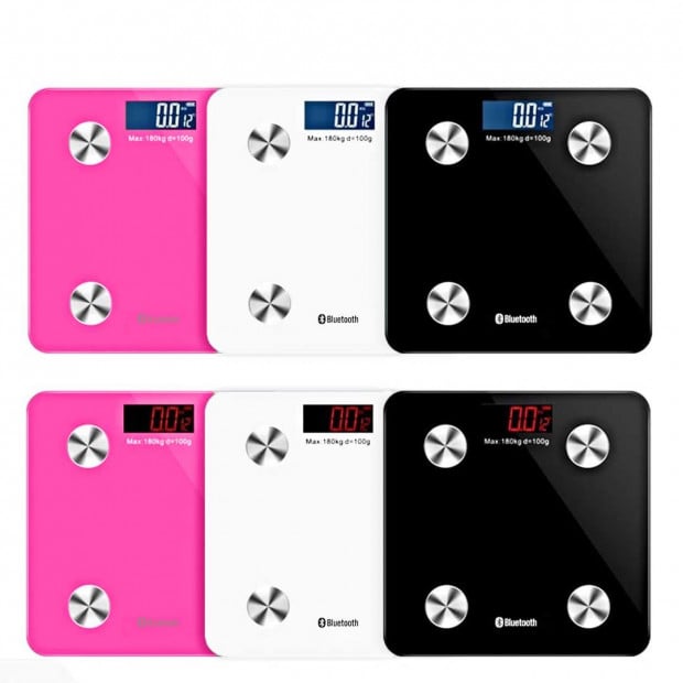Wireless Bluetooth Digital Body Scale Bathroom Health Weight White Image 5
