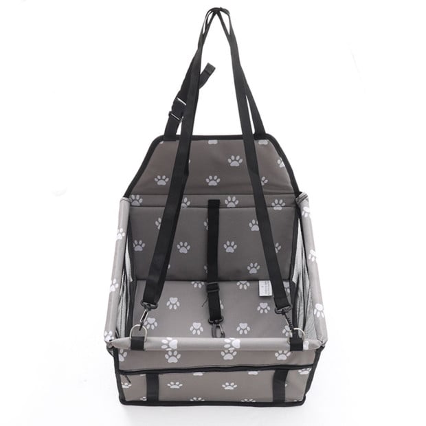Pet Booster Car Seat Mesh Safety Travel Portable Dog Carrier Bag Grey Image 5
