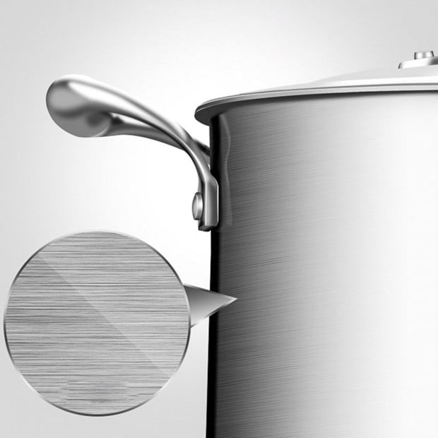 26cm Stainless Steel Soup Pot Stock Cooking Stockpot with Glass Lid Image 5