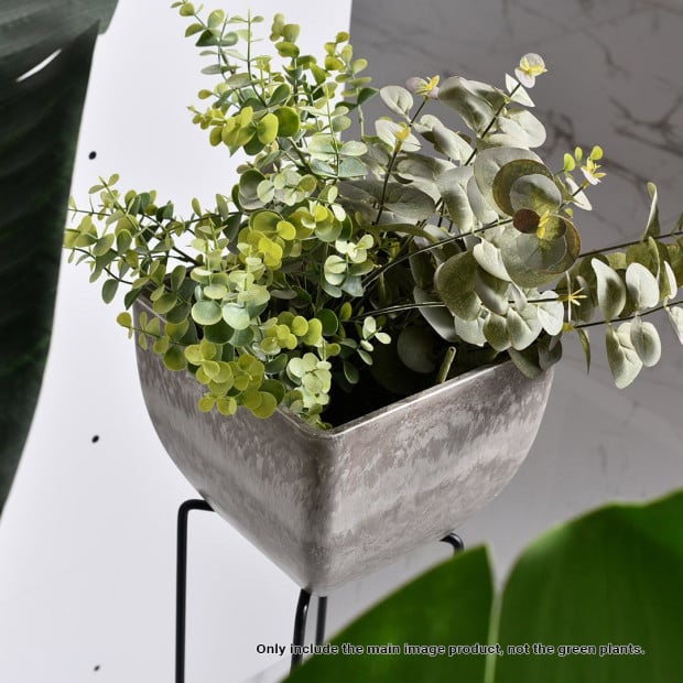 32cm Rock Grey Square Resin Plant Flower Pot Planter Cachepot Image 5