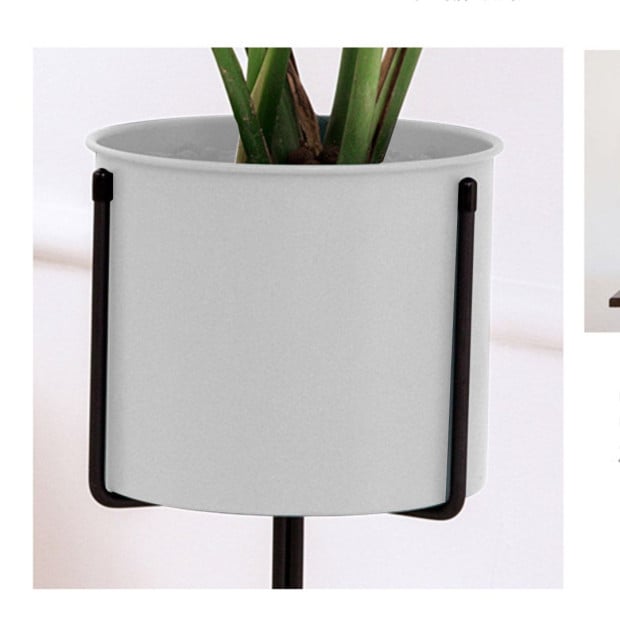 80cm Tripod Flower Pot Plant Stand with White Flowerpot Holder Rack Image 5