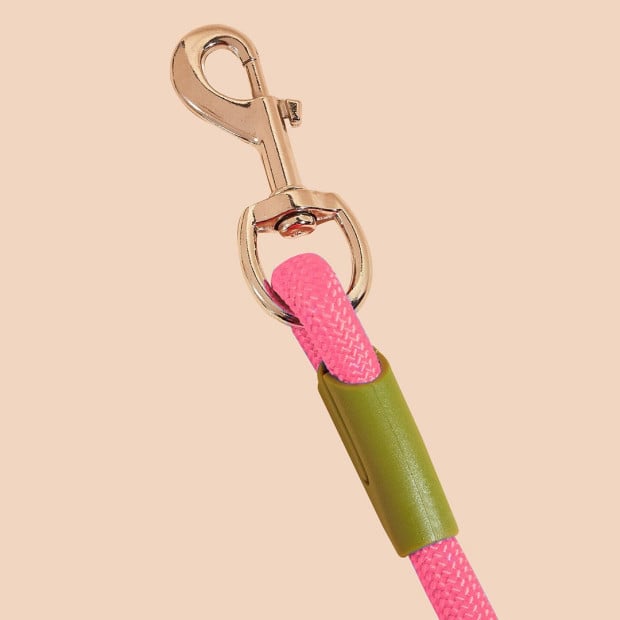 220cm Multifunction Rope Pet Cat Dog Puppy Double Ended Leash Pink Image 5