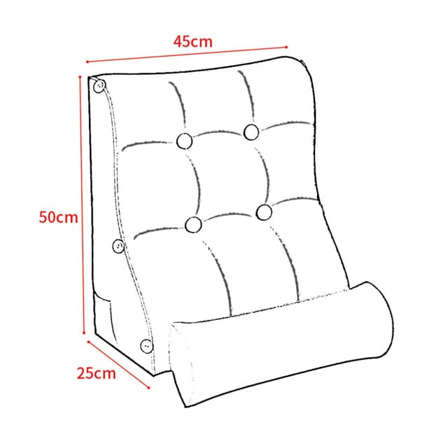 45cm Peach Triangular Wedge Lumbar Pillow Headboard Backrest Cushion Image 5