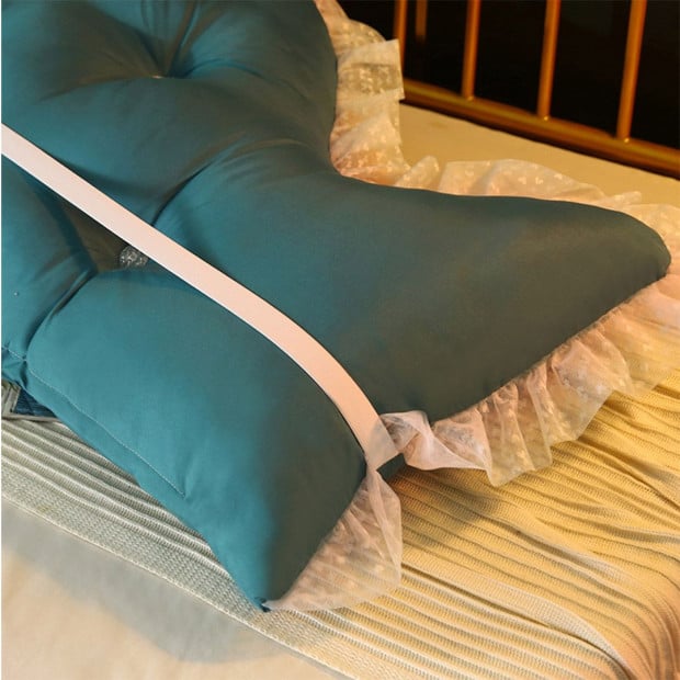 180cm Blue-Green Princess Bed Pillow Backrest Bedside Tatami Cushion Image 5