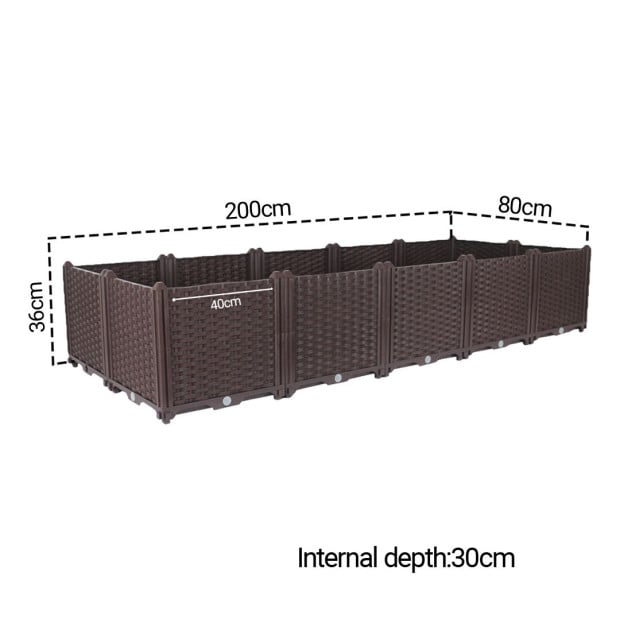 200cm Raised Garden Bed Planter Box Flower Outdoor Plants Image 5