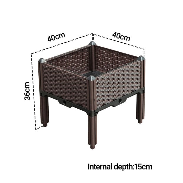 40cm Raised Planter Plants Box Outdoor Plastic Garden Bed with Legs Image 5