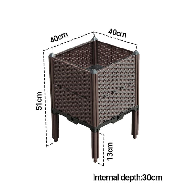 40cm Raised Planter Box Outdoor Plants Garden Bed with Legs Deepen Image 5