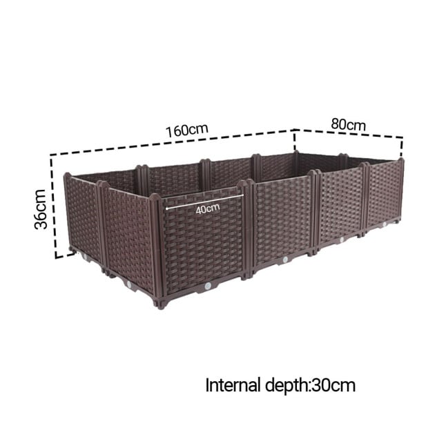 160cm Raised Planter Box Outdoor Plastic Plants Garden Bed Deepen Image 5