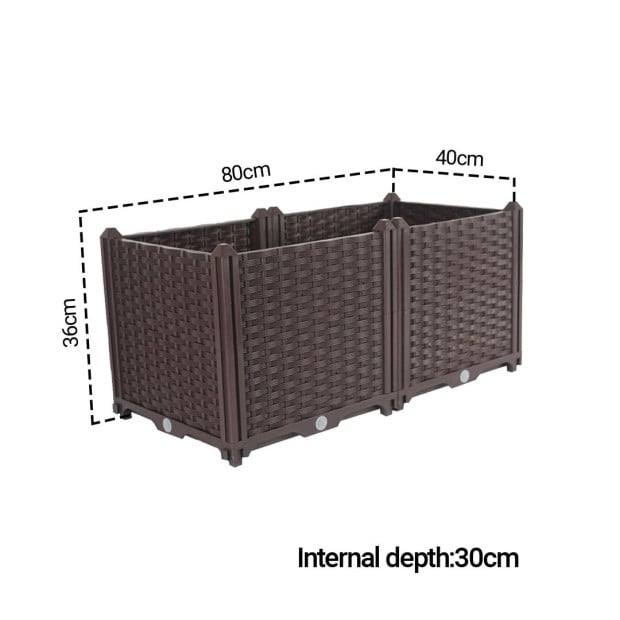 80cm Raised Planter Box Flower Outdoor Plants Garden Bed Deepen Image 5