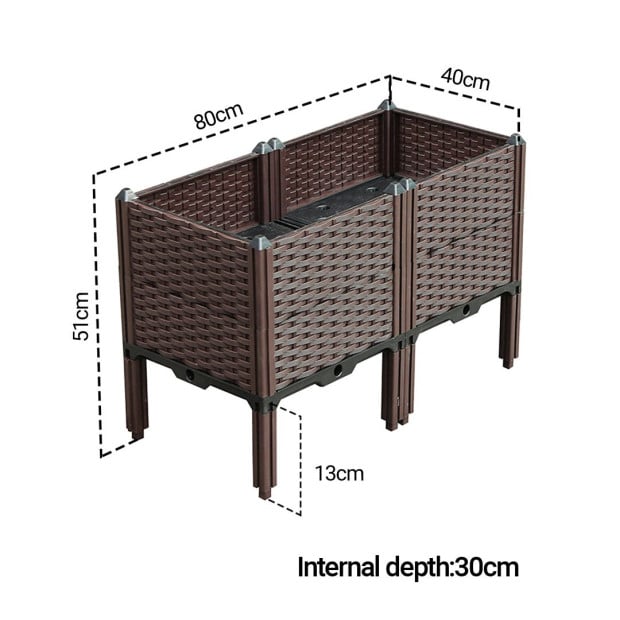 80cm Raised Planter Box Flower Outdoor Plants Garden Bed with Legs Image 5
