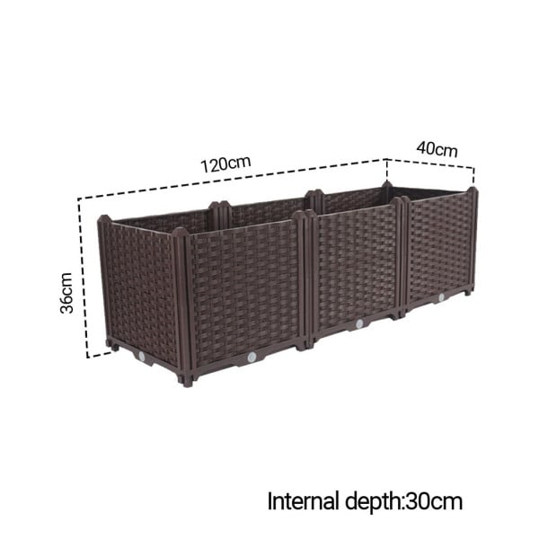 120cm Raised Garden Bed Planter Box Vegetable Flower Outdoor Plants Image 5