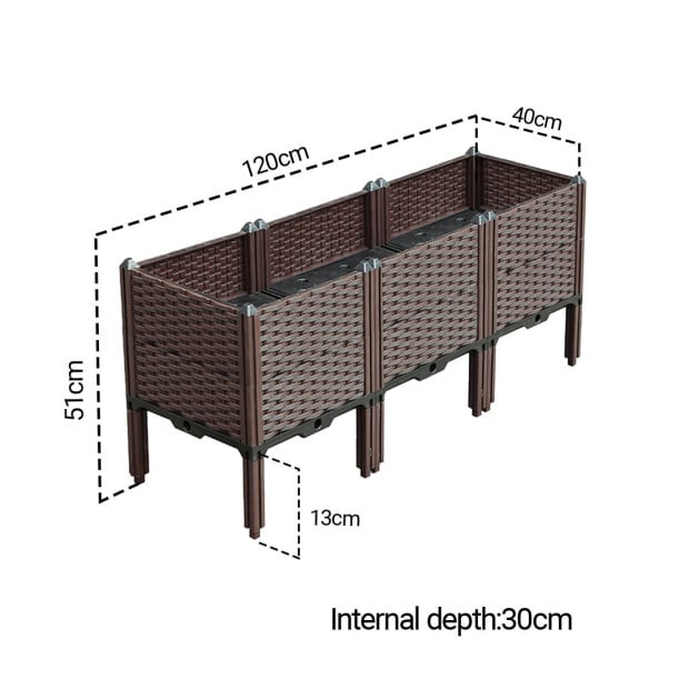 120cm Raised Planter Box Vegetable Plants Garden Bed with Legs Deepen Image 5
