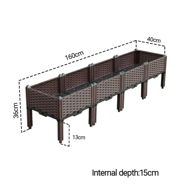 160cm Raised Planter Box Vegetable Plants Garden Bed with Legs Image 5