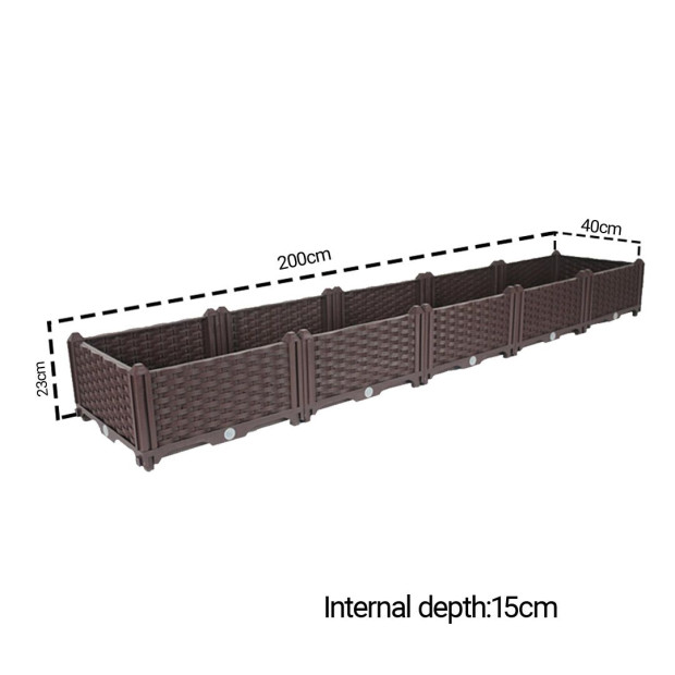200cm Raised Planter Box Vegetable Outdoor Plastic Plants Garden Bed Image 5