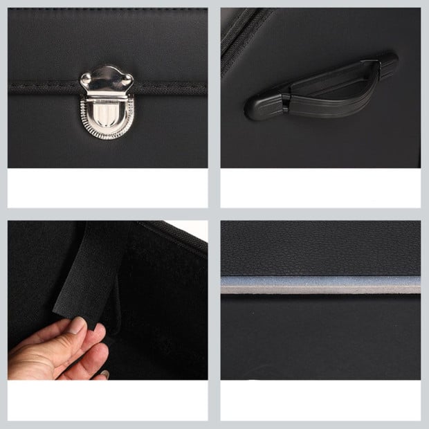 Car Boot Trunk Cargo Organizer Storage Box With Lock Black Medium Image 5