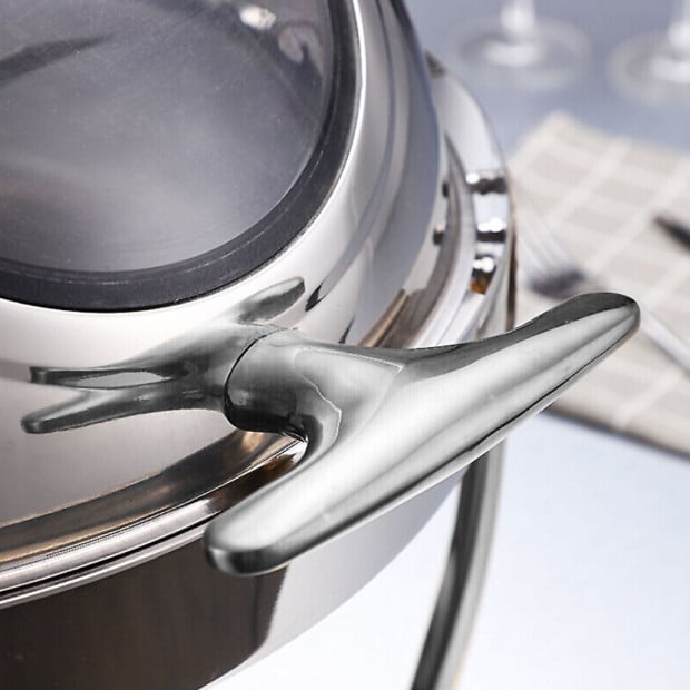 6.5L Stainless Steel Round Soup Tureen Bowl Dish Catering Warmer Image 5